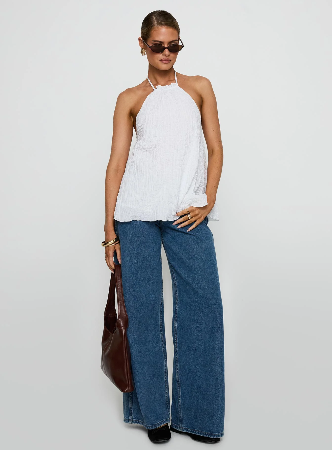 Flutter Halter Top White