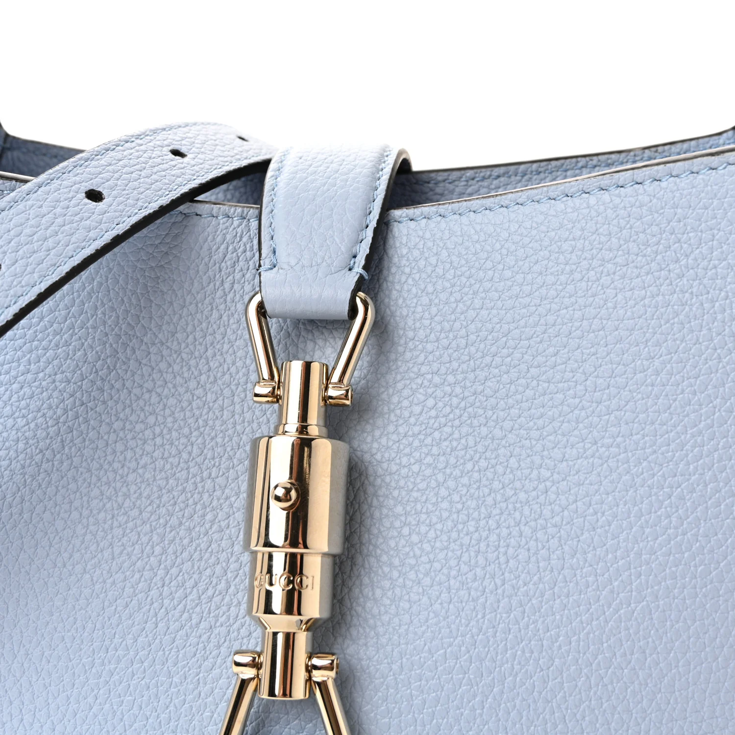 Grained Calfskin Web Medium Jackie 1961 Hobo Light Blue - Top Club