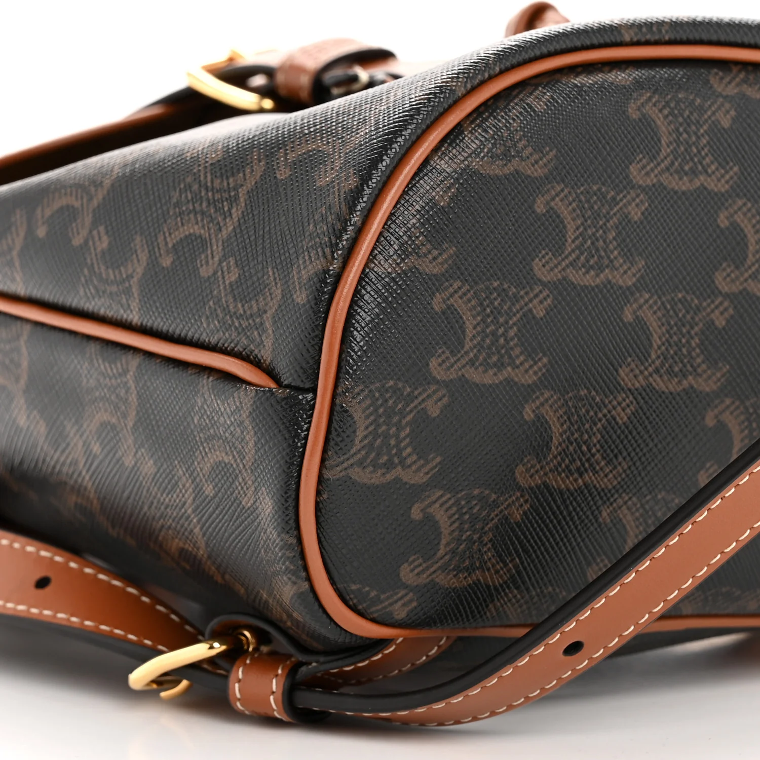 Triomphe Canvas Calfskin Mini Folco Backpack Tan - Top Club