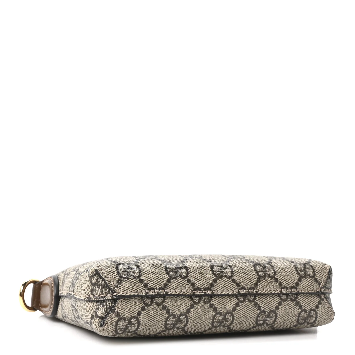GG Supreme Monogram Azalea Calfskin Small Retro Interlocking G Wristlet Messenger Bag Beige Ebony Brown Sugar - Top Club