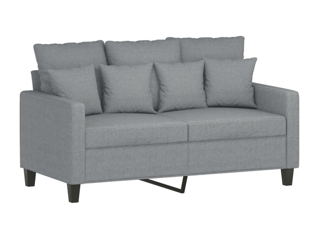 Sofá de 2 plazas de tela gris claro 120 cm