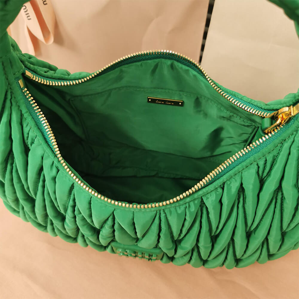 Miu Wander matelasse regenerated nylon hobo bag - Top Club