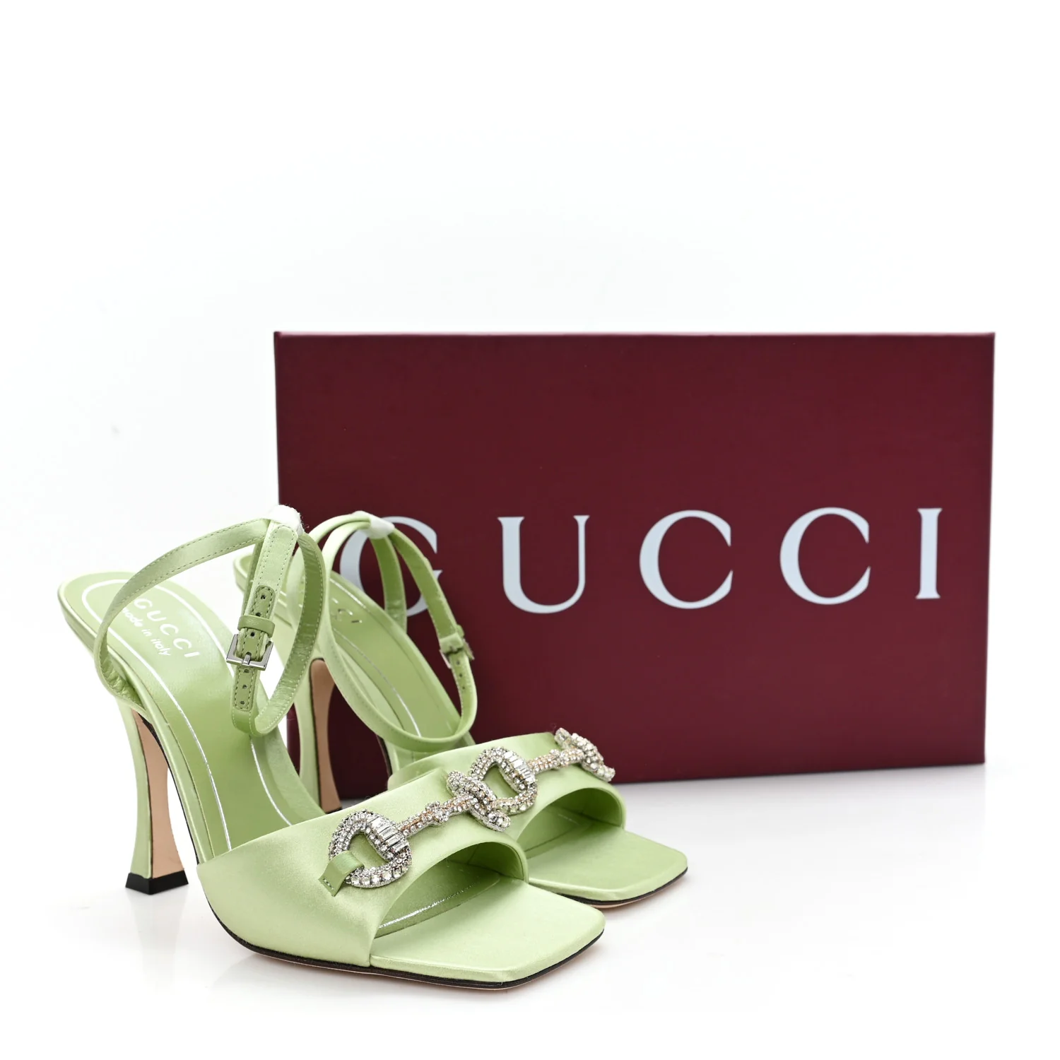 Satin Crystal Horsebit Sandal Pumps 36.5 - Top Club