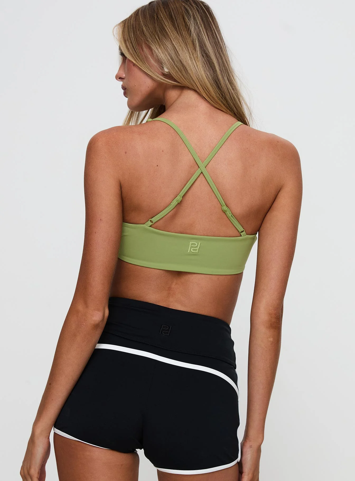 Finish Line Active Cross Back Top Green