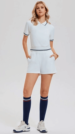 Women's Cotton-Blend Golf-Inspired Shorts Set for Outdoor Activities - Nordfashionstorm - Women's Clothing, Fashion for You - Nordfashionstorm.com