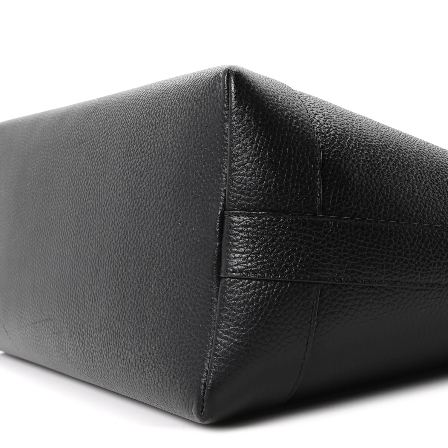 Grainy Calfskin Medium London Tote Bag Black - Top Club