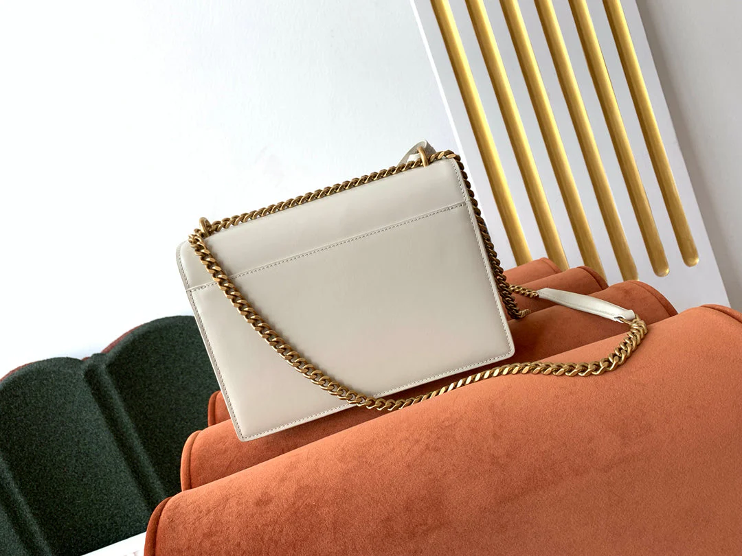 SL sunset classic antique gold multi-layered small square bag - Top Club