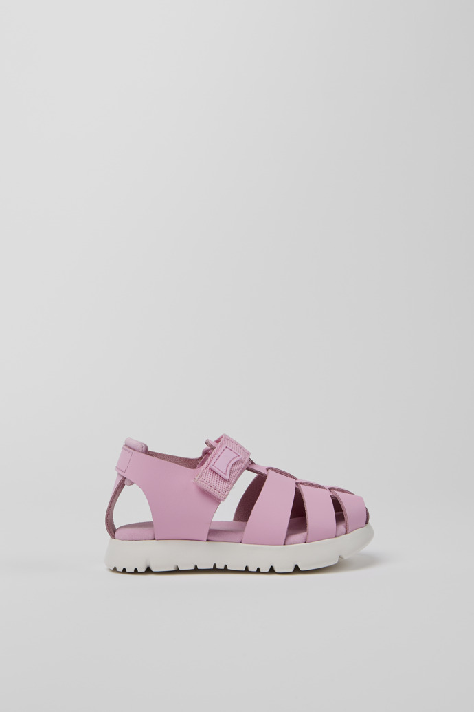 Caterpillar Pink Leather and Fabric Sandals
