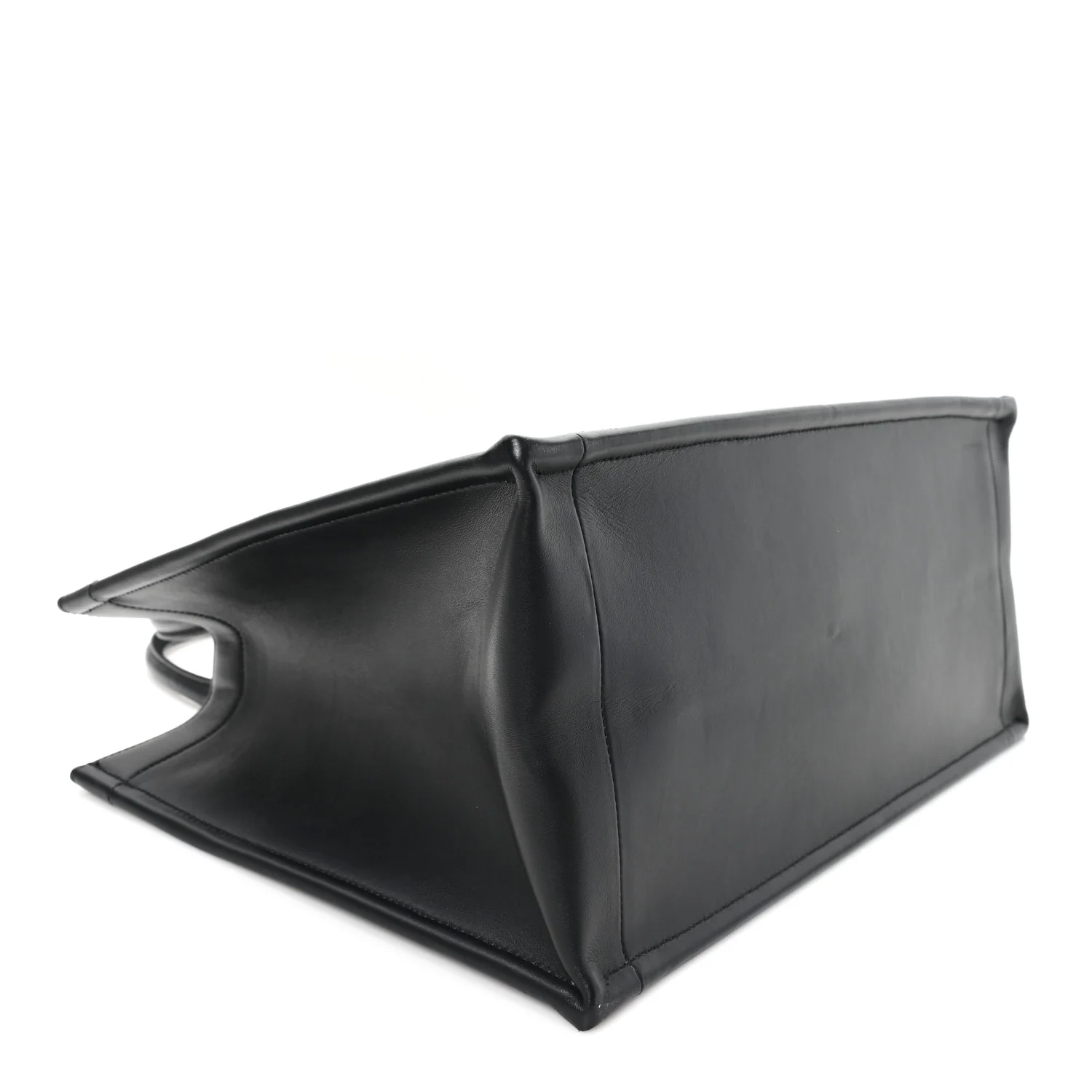 Calfskin Macro Cannage Medium Book Tote Black - Top Club