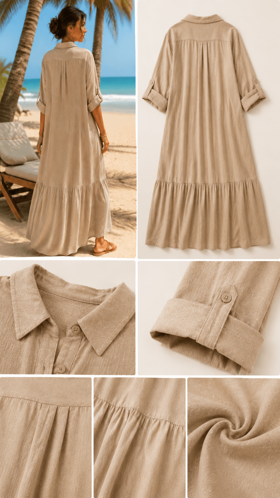 Women's Vacation Style Casual Loose Linen-Cotton Dress - Nordfashionstorm - Women's Clothing, Fashion for You - Nordfashionstorm.com