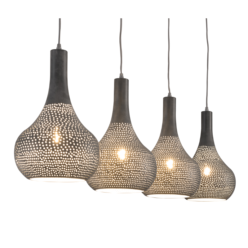 Hanglamp Renese punch Grijs