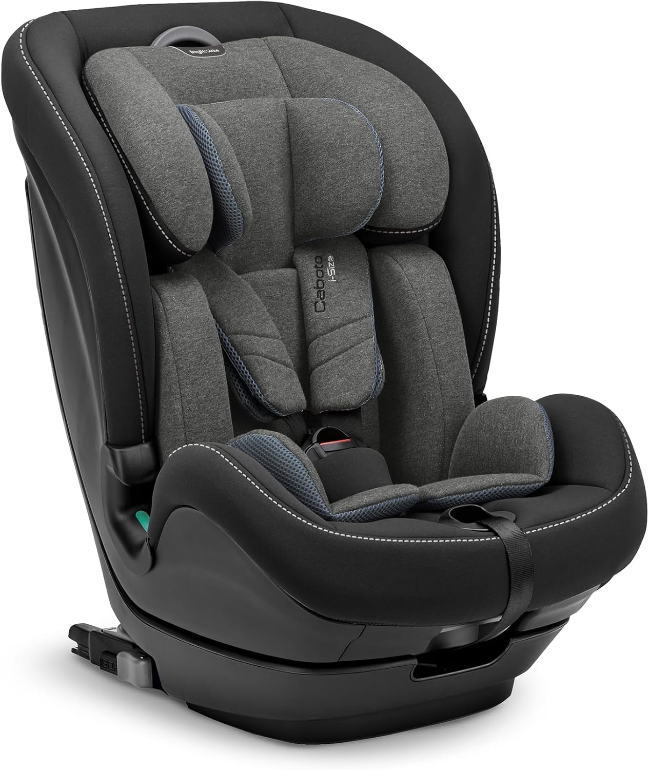 Inglesina Caboto i-Size Seggiolino Auto, Isofix, da 15 mesi a 12 Anni circa, dai 76 ai 150 cm, Vulcan Black
