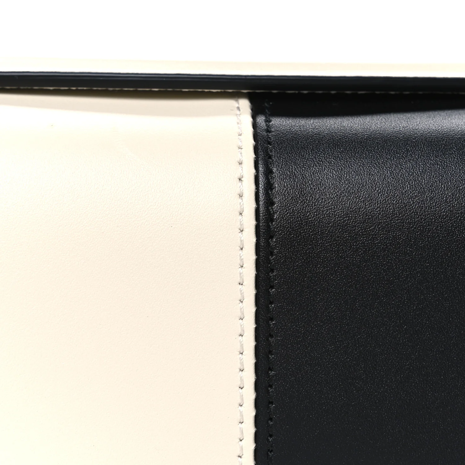 Senna Calfskin Lines Petite GG Top Handle Shoulder Bag Black Mystic White - Top Club