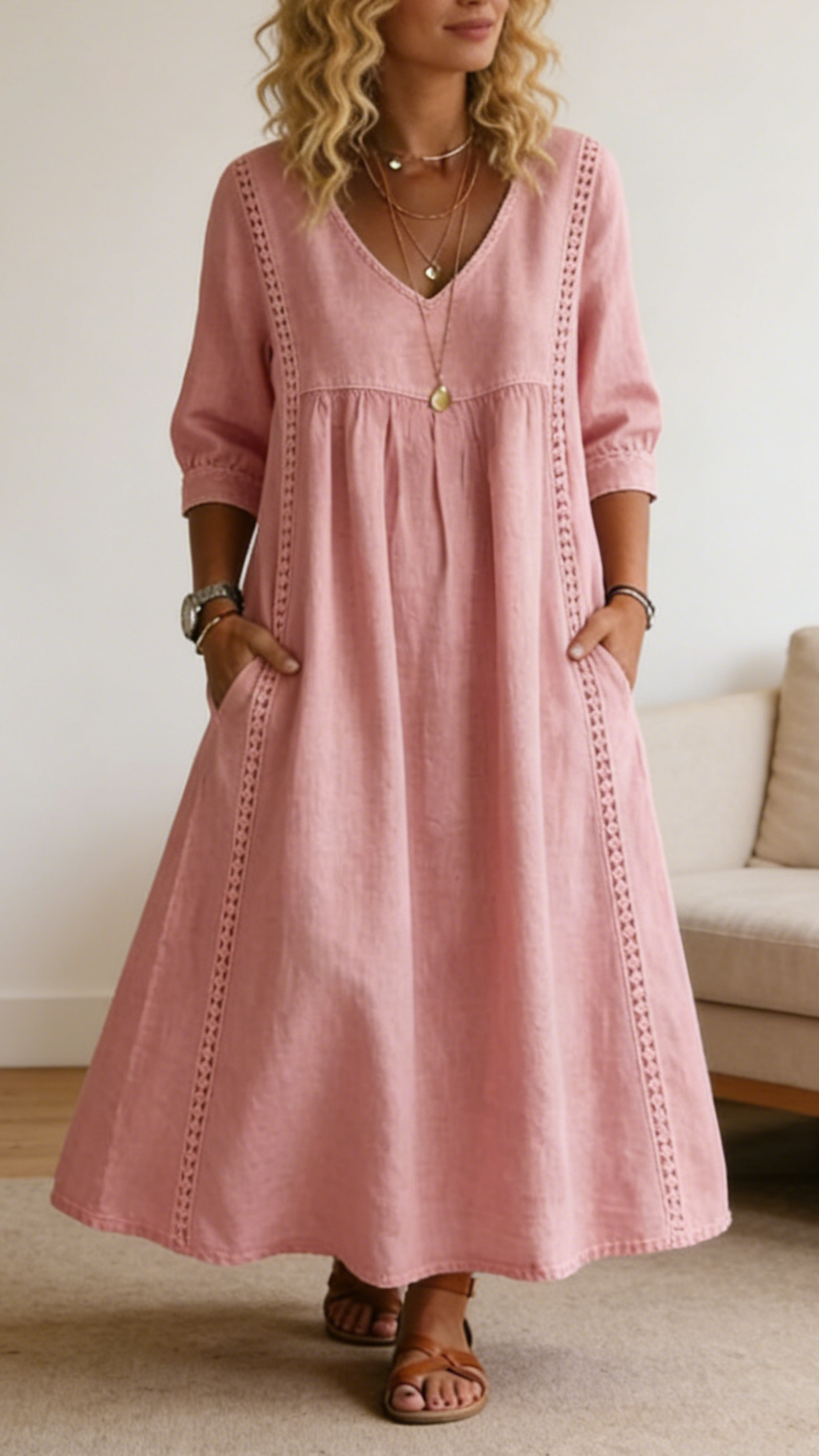 Casual loose-fit vintage faux denim dress - Nordfashionstorm - Women's Clothing, Fashion for You - Nordfashionstorm.com