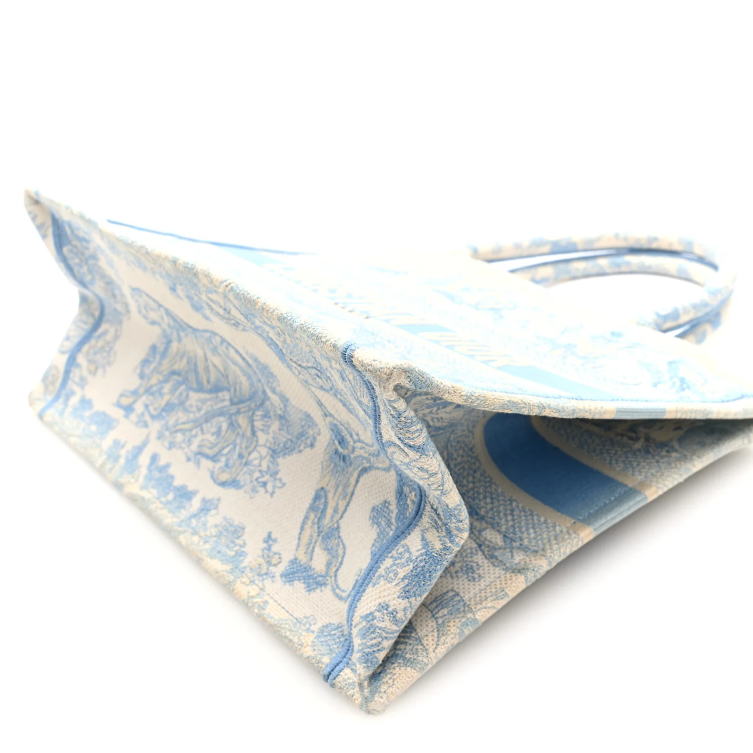 Canvas Embroidered Medium Dioriviera Toile De Jouy Book Tote Light Blue - Top Club