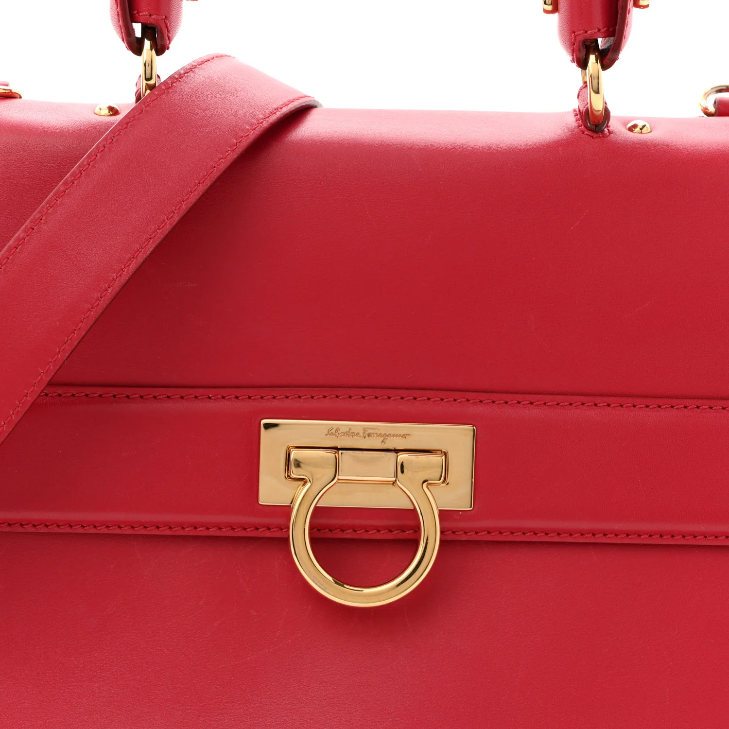 Calfskin Medium Sofia Shoulder Bag Red - Top Club