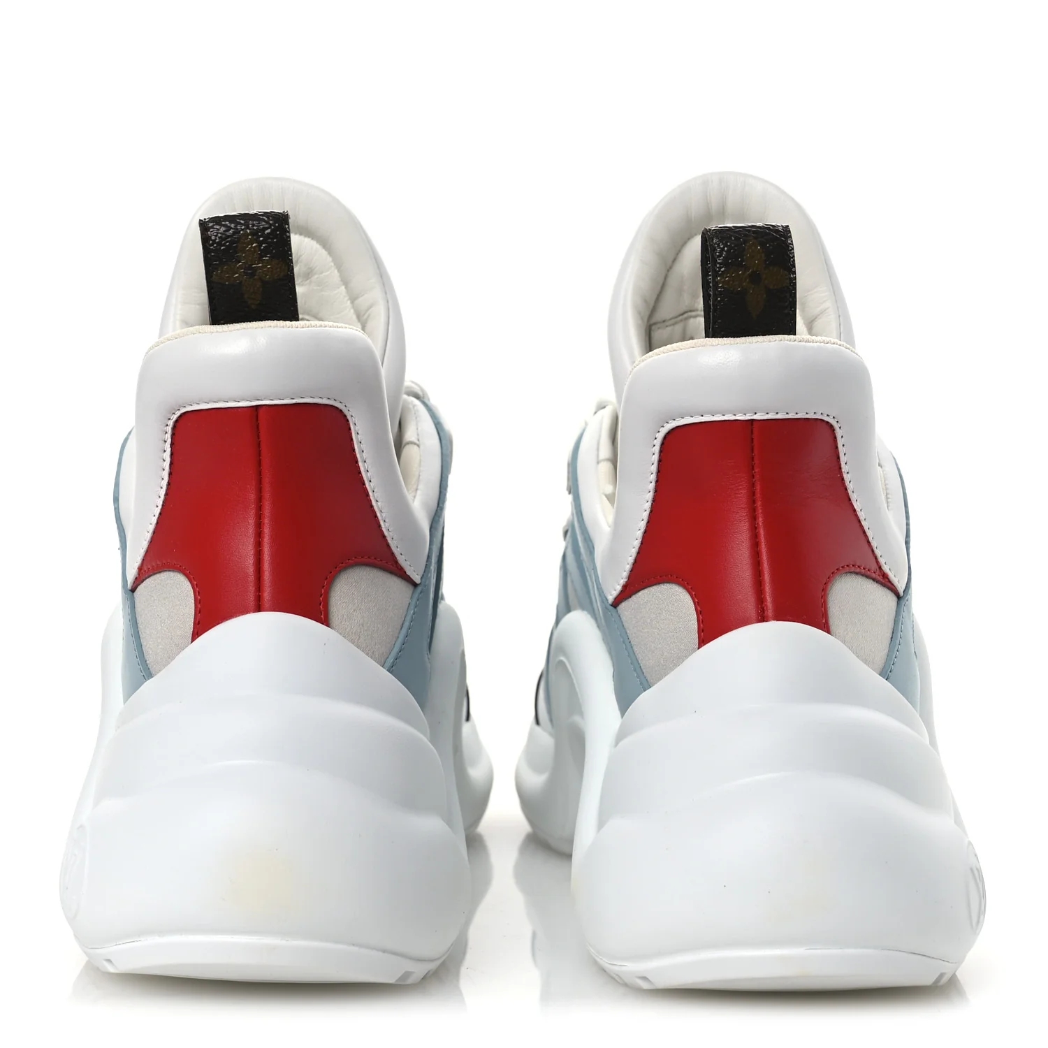 Calfskin Technical Nylon LV Archlight Sneakers 38 White Blue Gris - Top Club