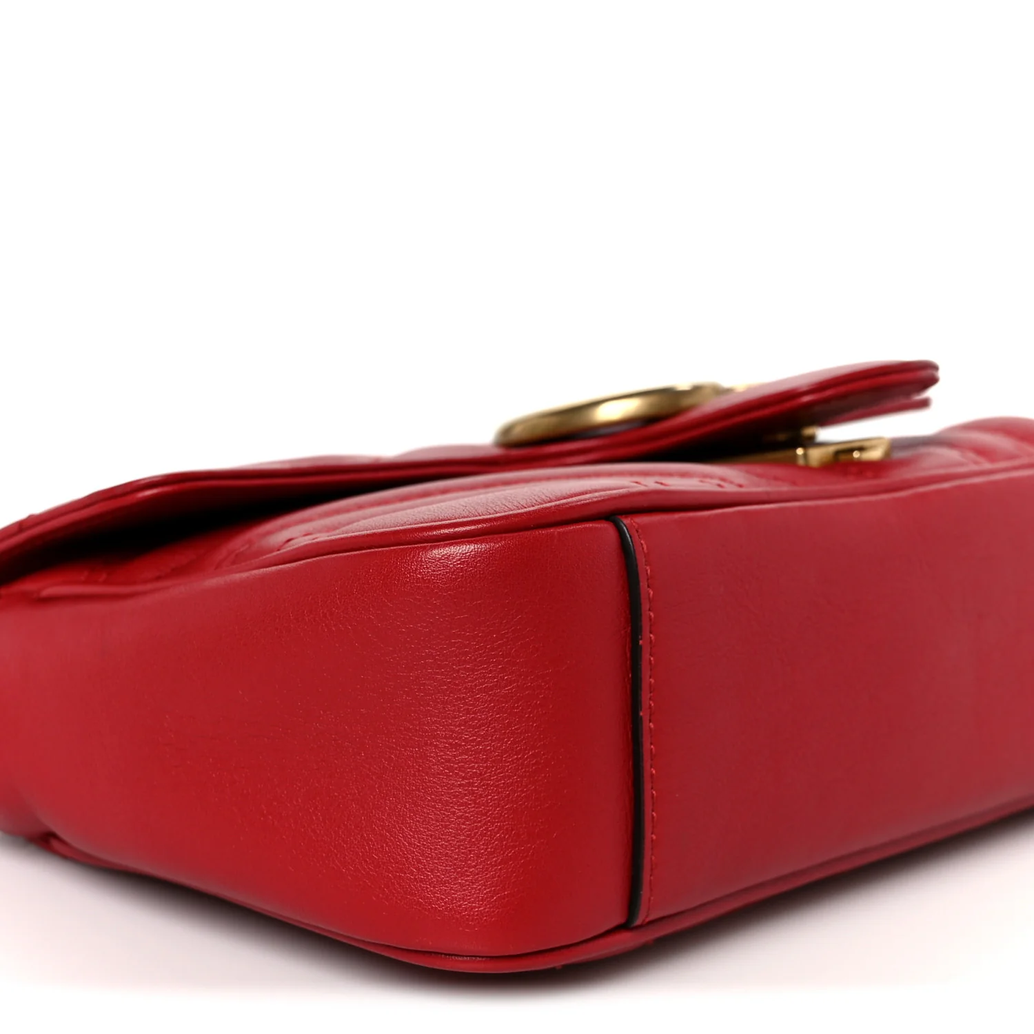 Calfskin Matelasse Mini GG Marmont Shoulder Bag Hibiscus Red - Top Club