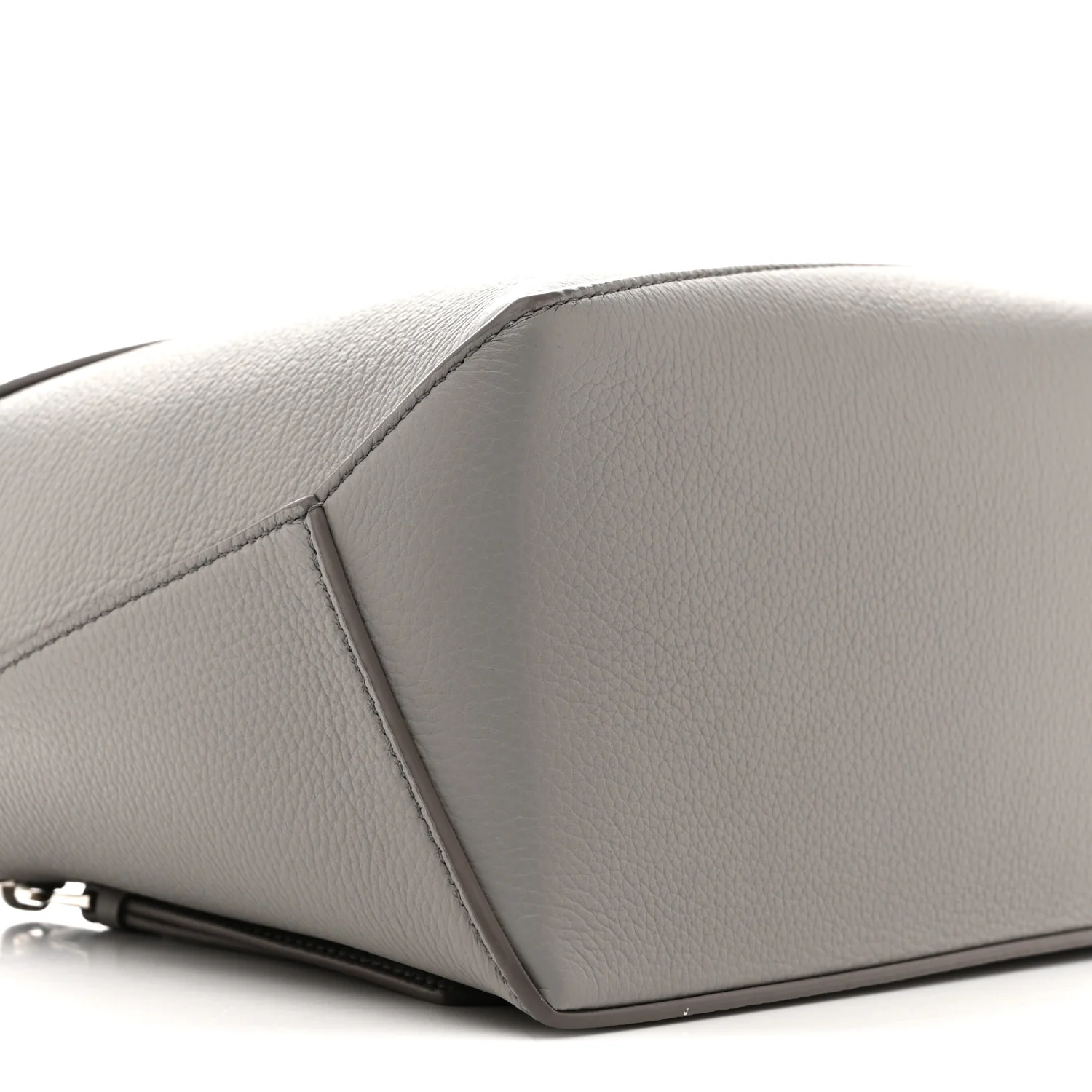 Soft Grained Calfskin Small Puzzle Edge Bag Pearl Grey - Top Club