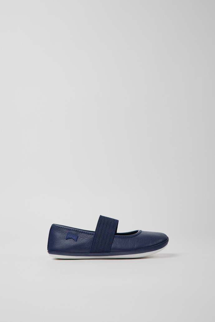 Blue leather ballerinas for boys