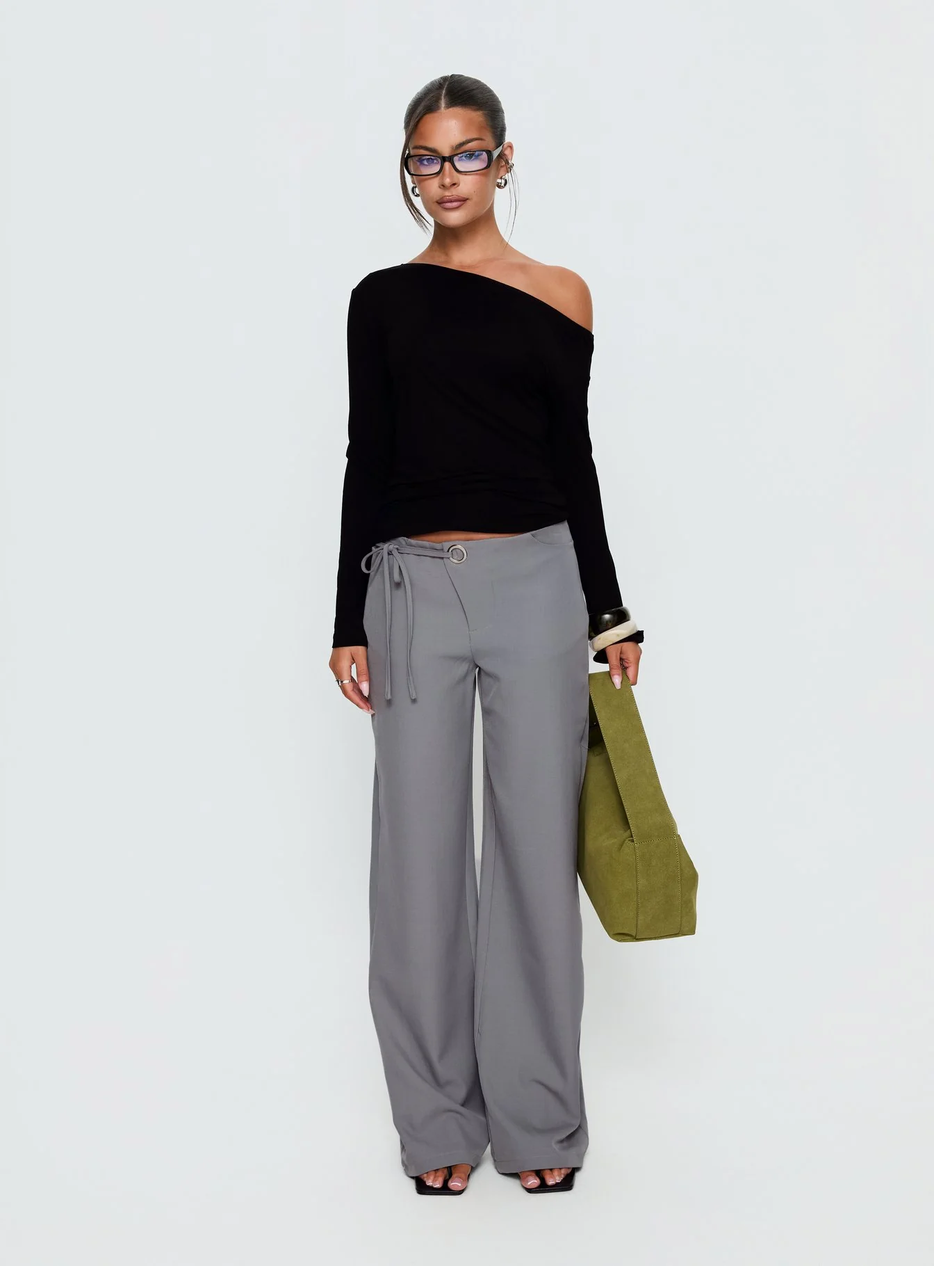 Ikana Tie Side Pants Grey