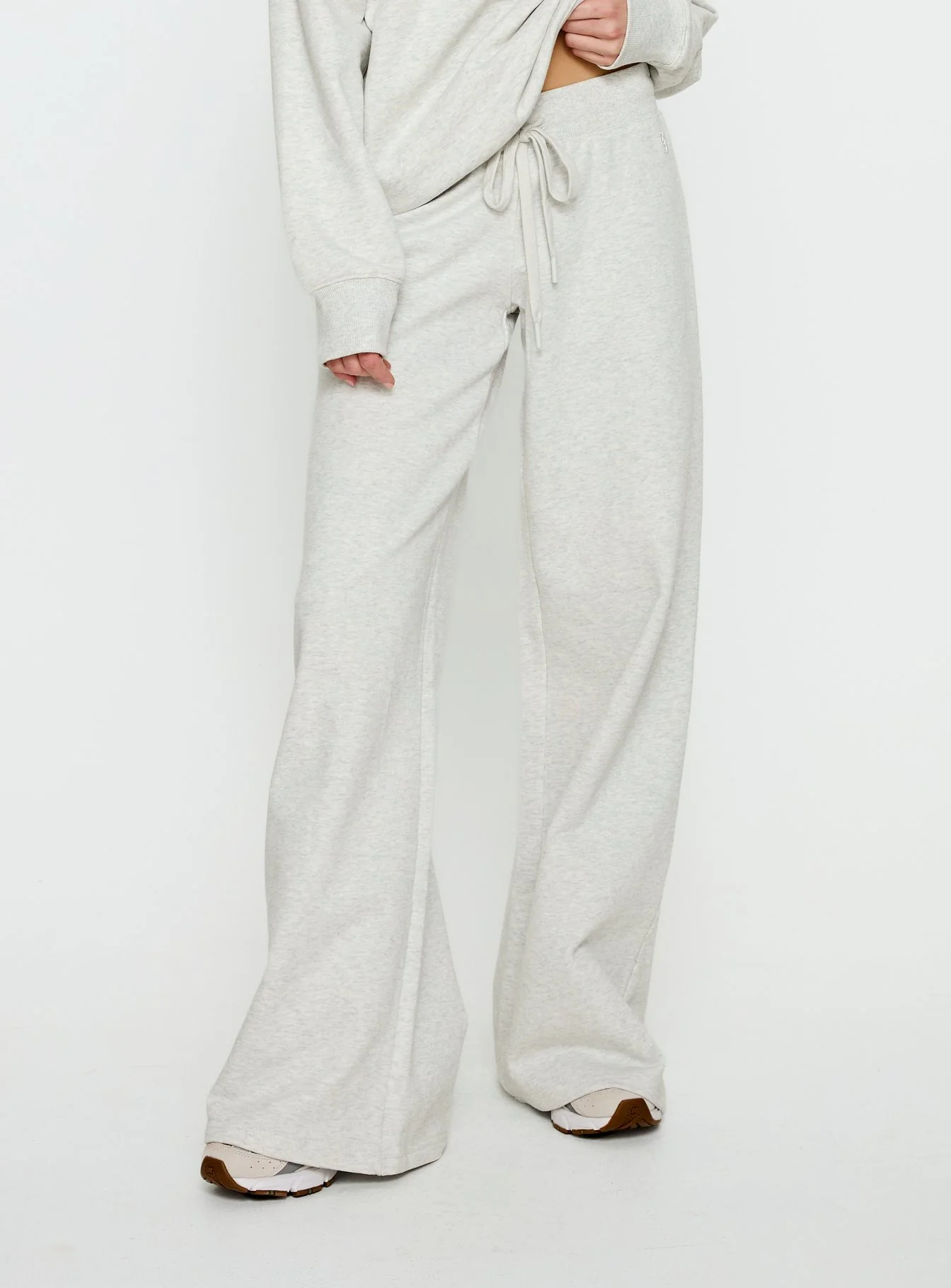 Dodie Wide Leg Pants Grey Marle