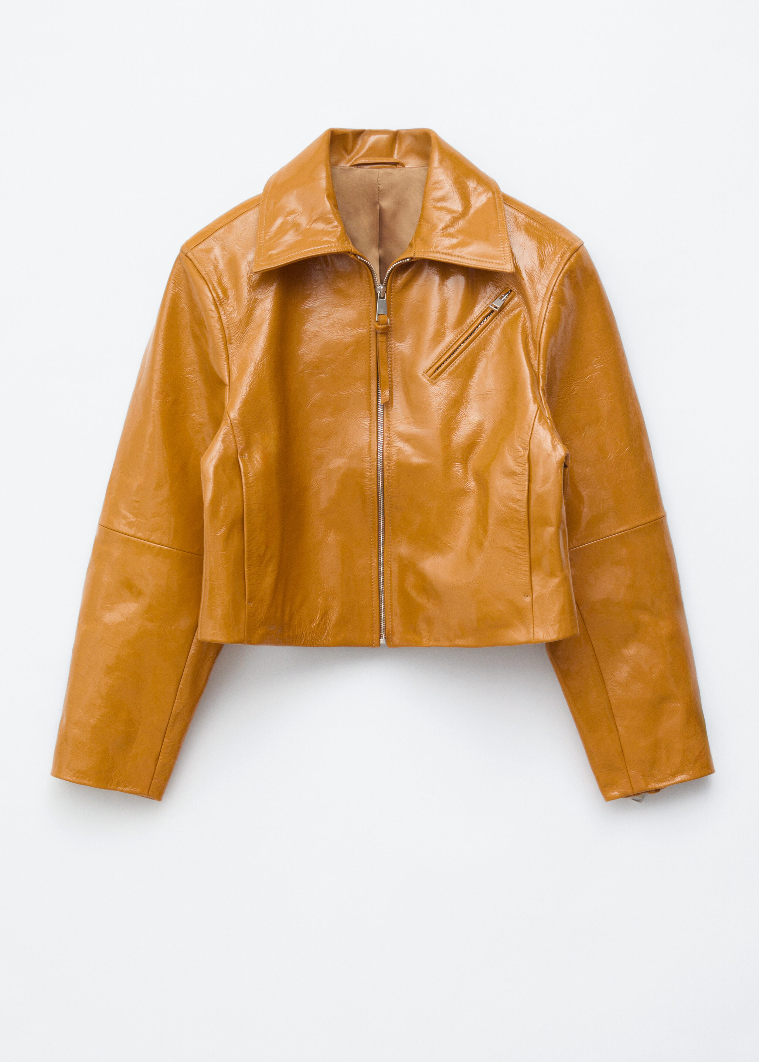 & Other Stories PATENT LEATHER BIKER JACKET