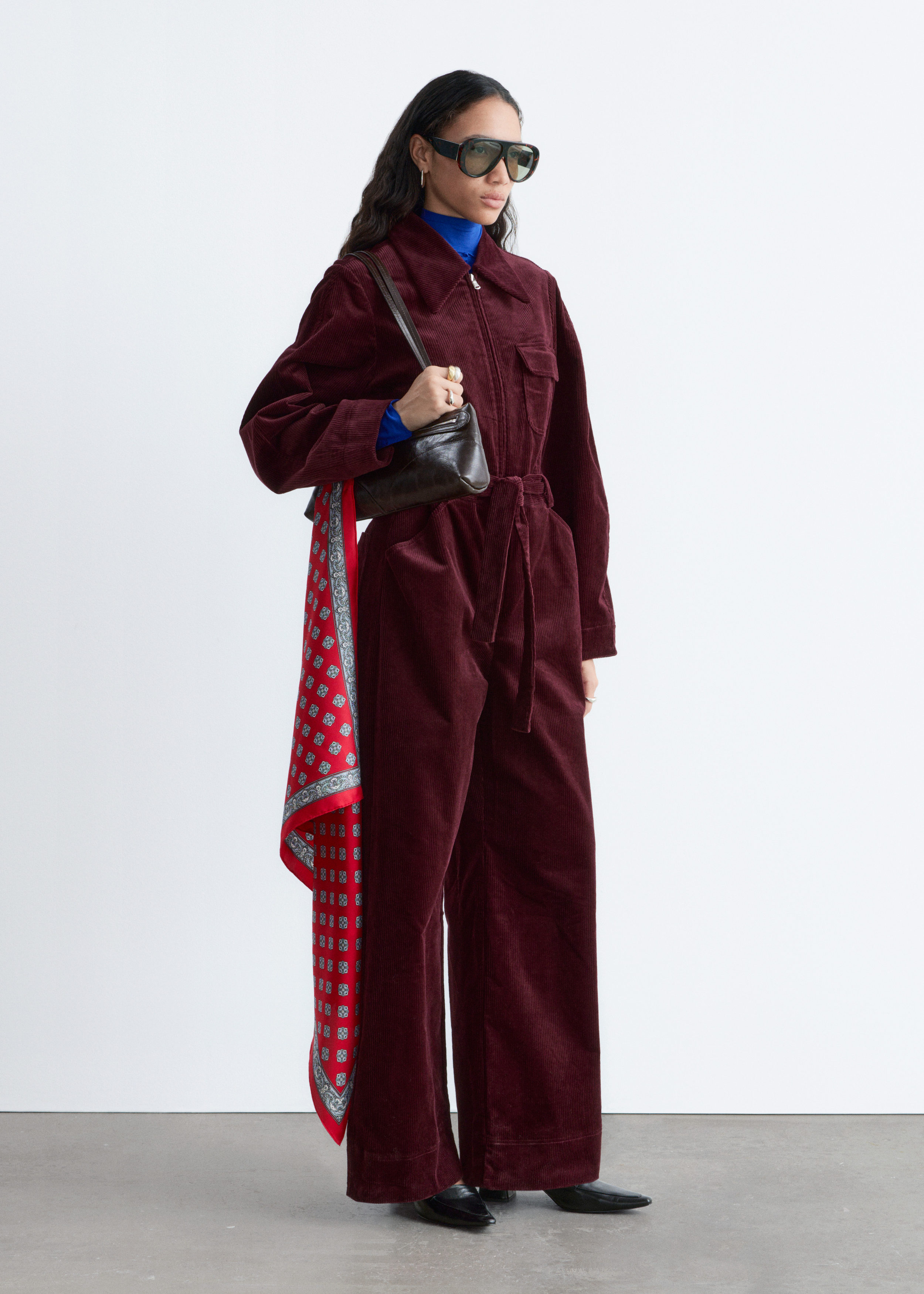 & Other Stories BELTED CORDUROY JUMPSUIT