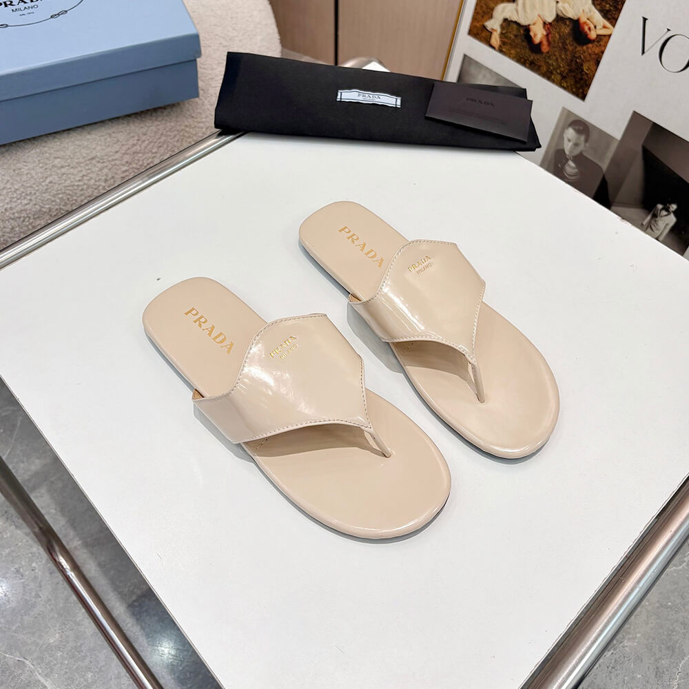Prada Brushed leather thong sandals - Top Club