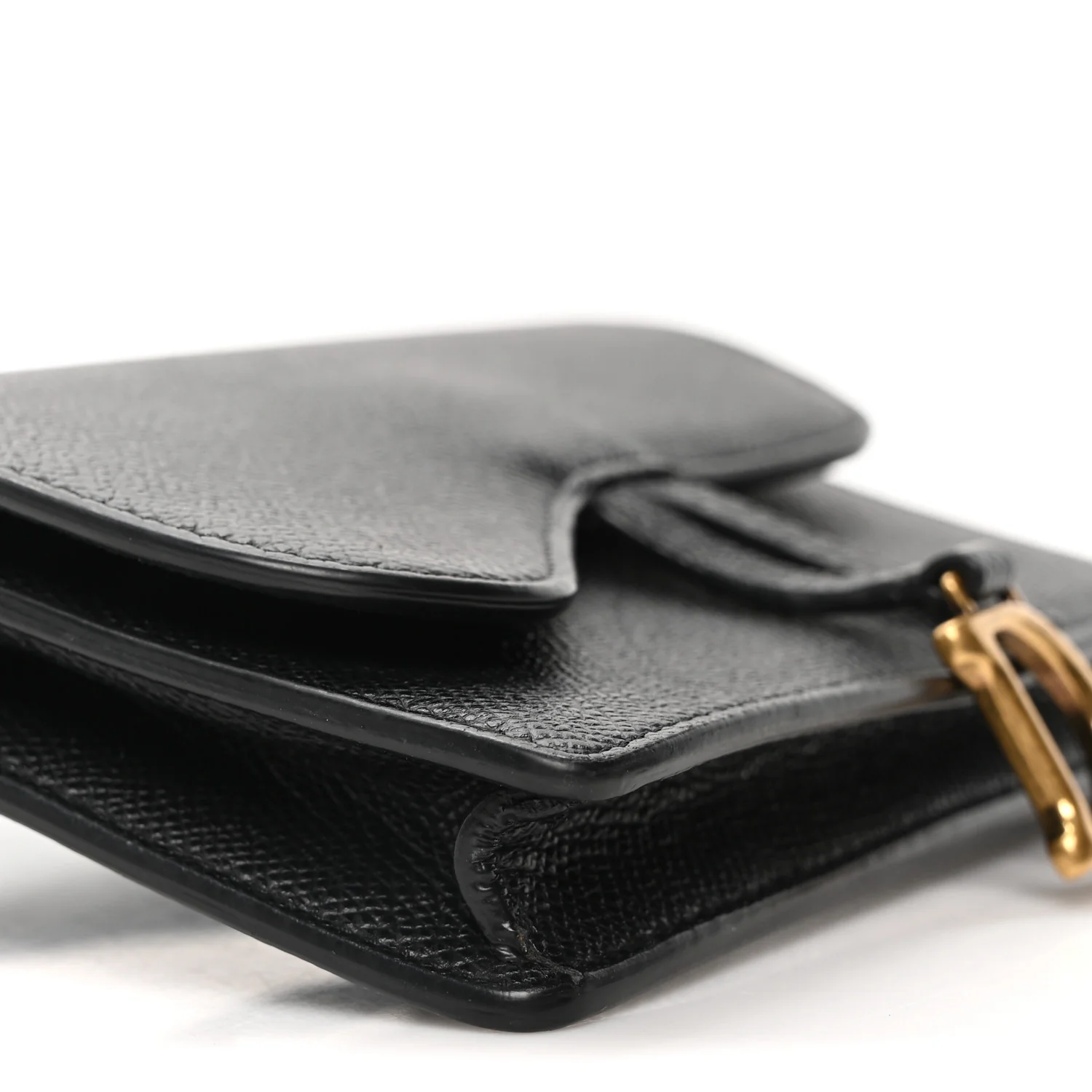 Grained Calfskin Saddle Belt Bag Black - Top Club