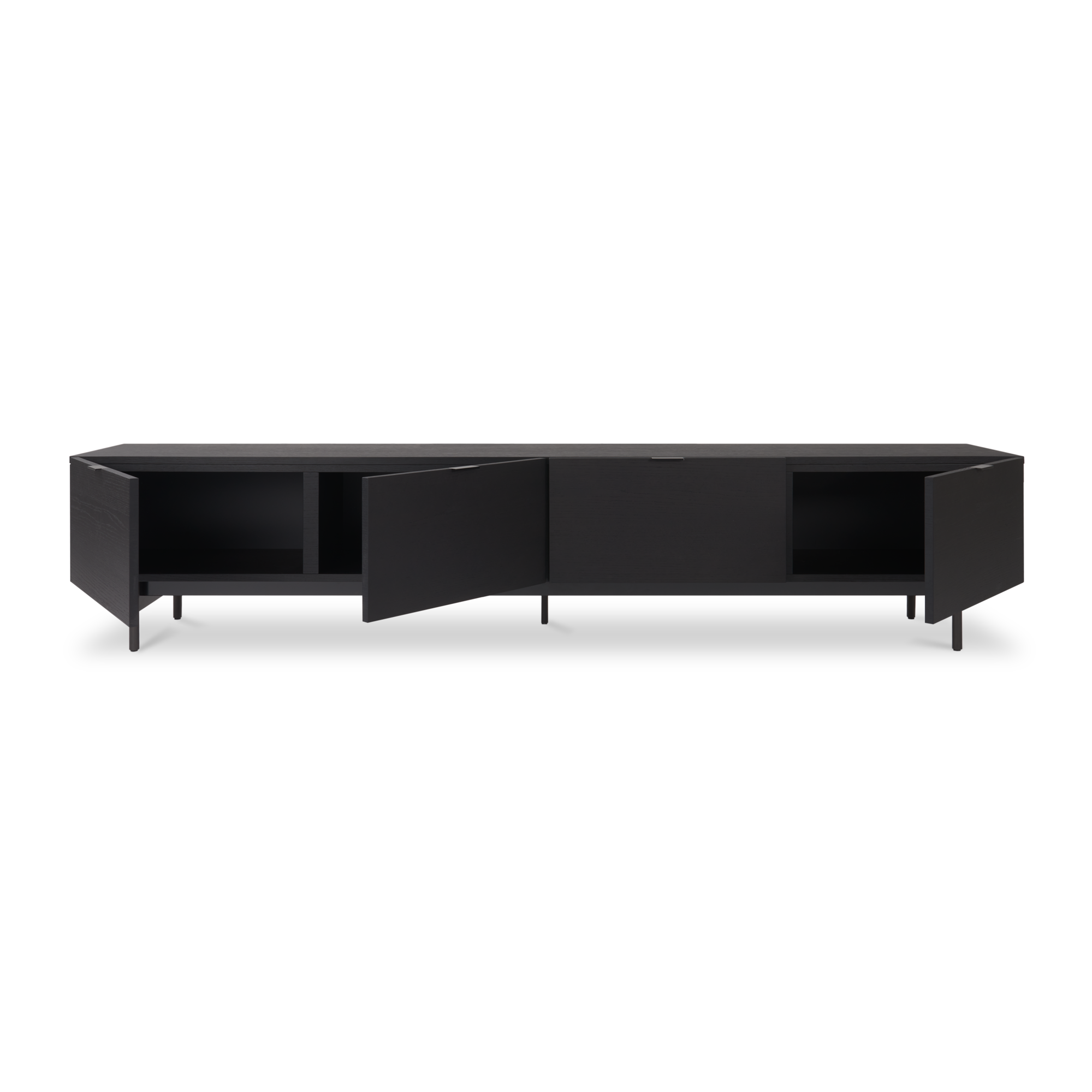 Tv meubel Woody met onderstel en deurtjes 240 zwart