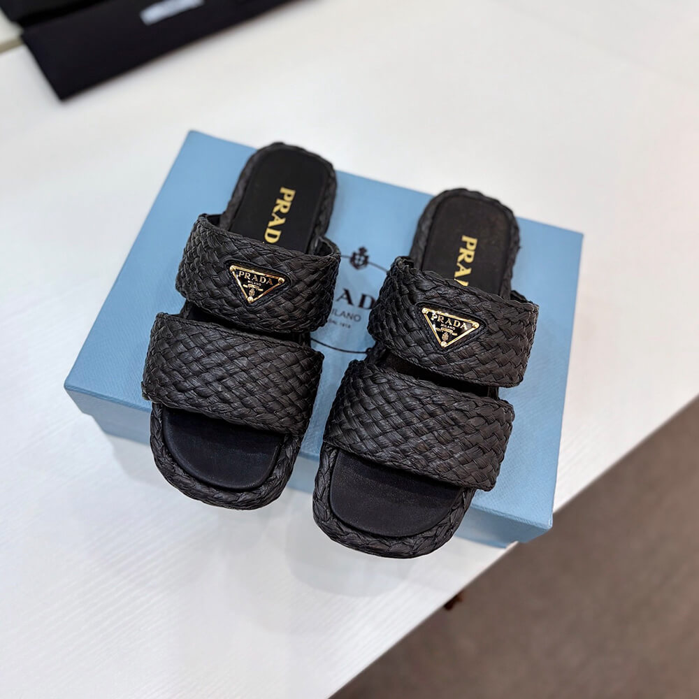 Prada Raffia slides - Top Club