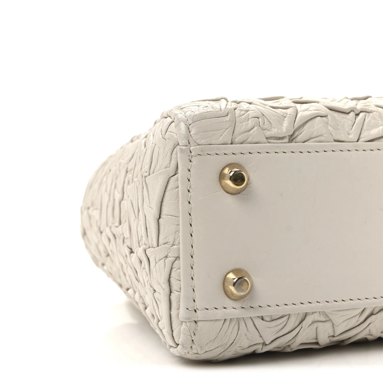 Lambskin Gathered Mini Lady Dior White - Top Club