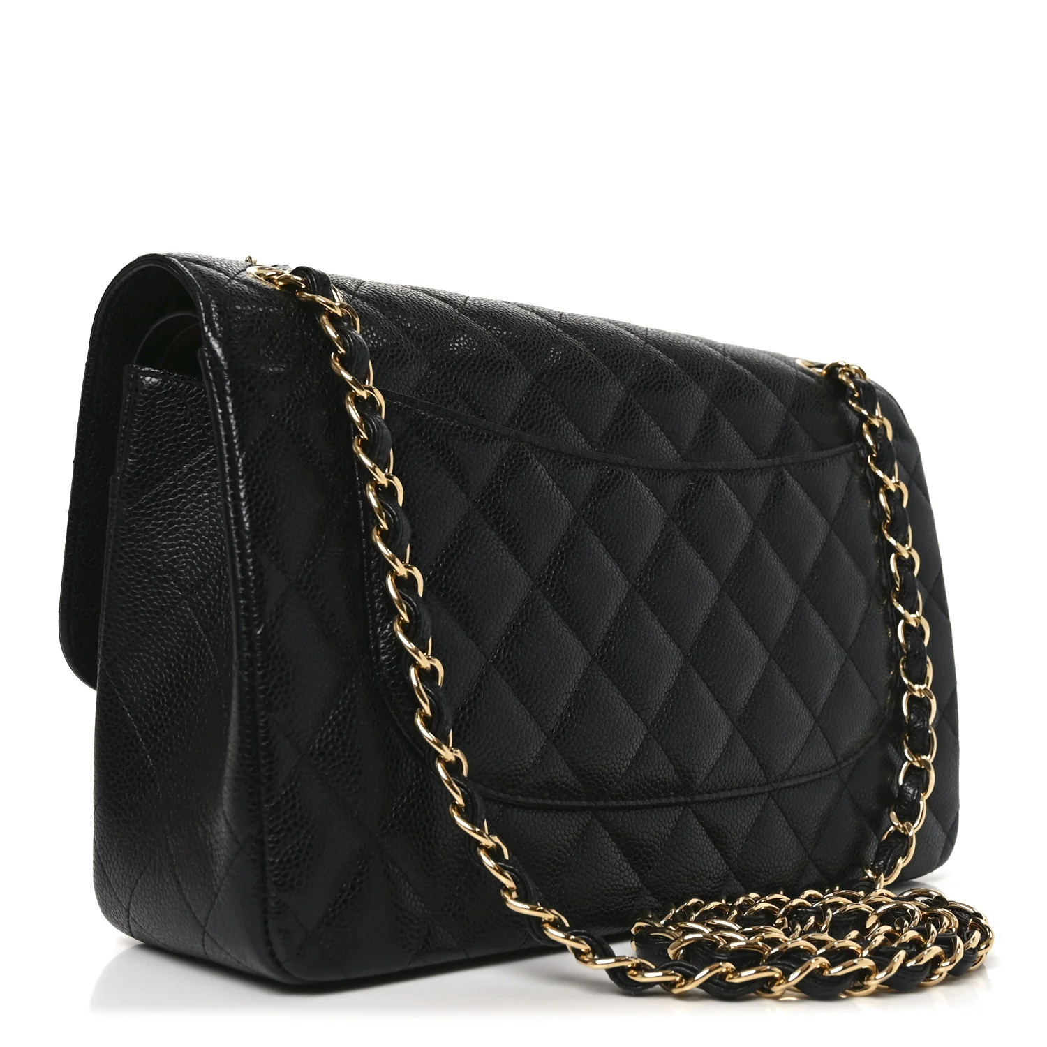 Caviar Quilted Jumbo Double Flap Black - Top Club