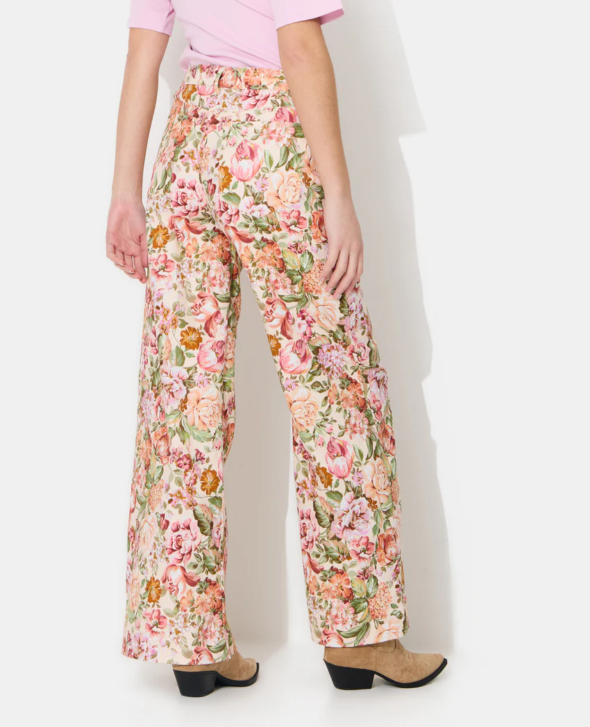 Pimkie Pantalon droit motif fleurs façon tapisserie