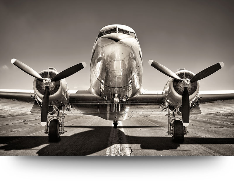 Acrylglasschilderij Vliegtuig - DC-3 Dakota 90 x 60 cm