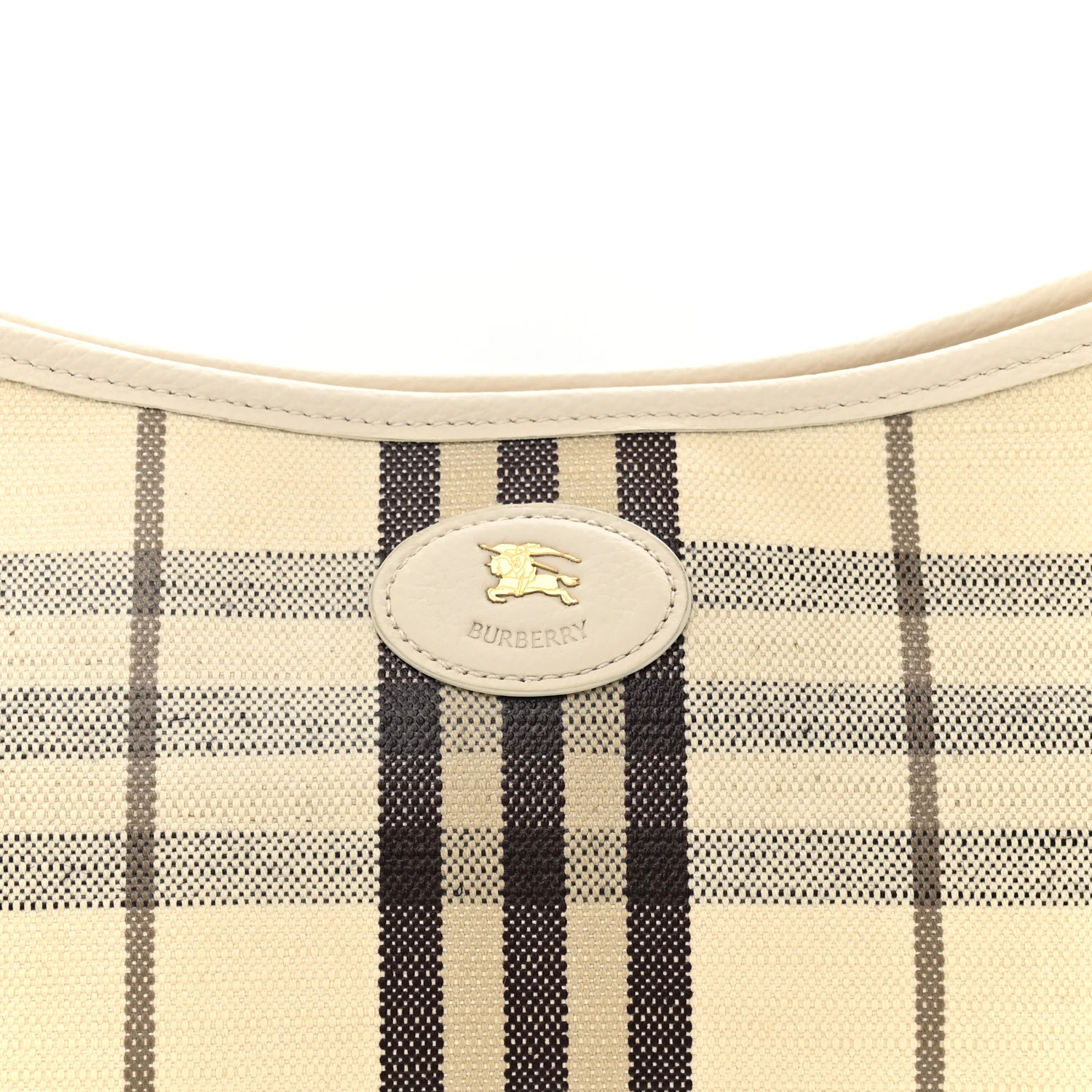 Coated Canvas Vintage Check Calfskin Mini Highlands Shoulder Bag Light Beige - Top Club