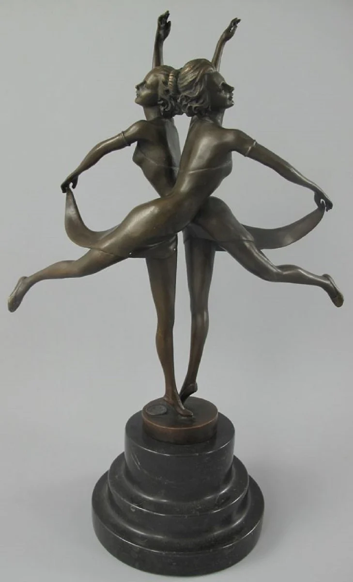 Luxury Art Nouveau bronze sculpture dancers with marble base bronze / black 24 x 13 x H. 36 cm - bronze figure - decorative figure - decorative accessories