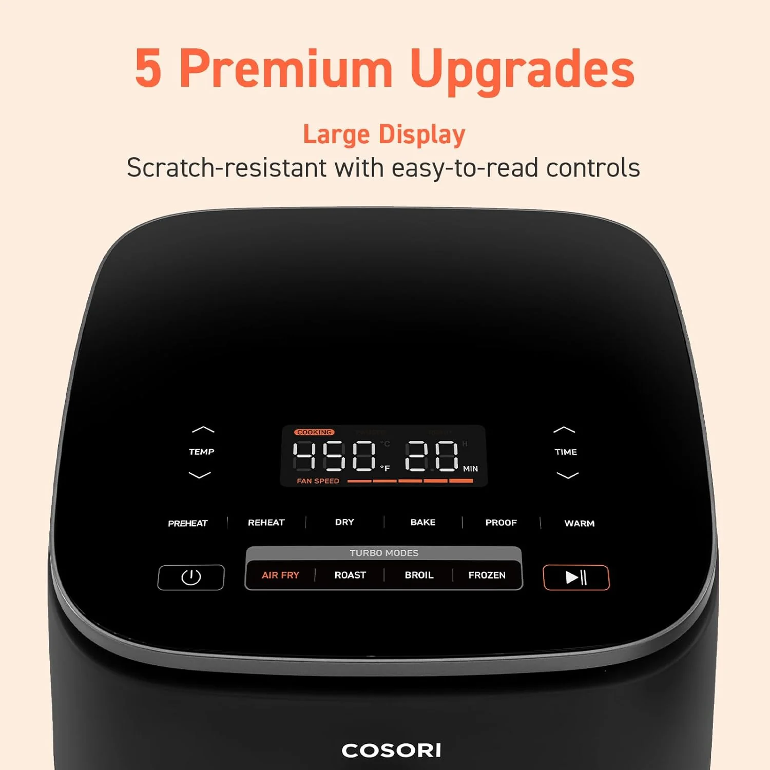COSORI Air Fryer 9-in-1 Compact & Large 6-Qt Fast Turbo Modes Precise Heat for Even Results