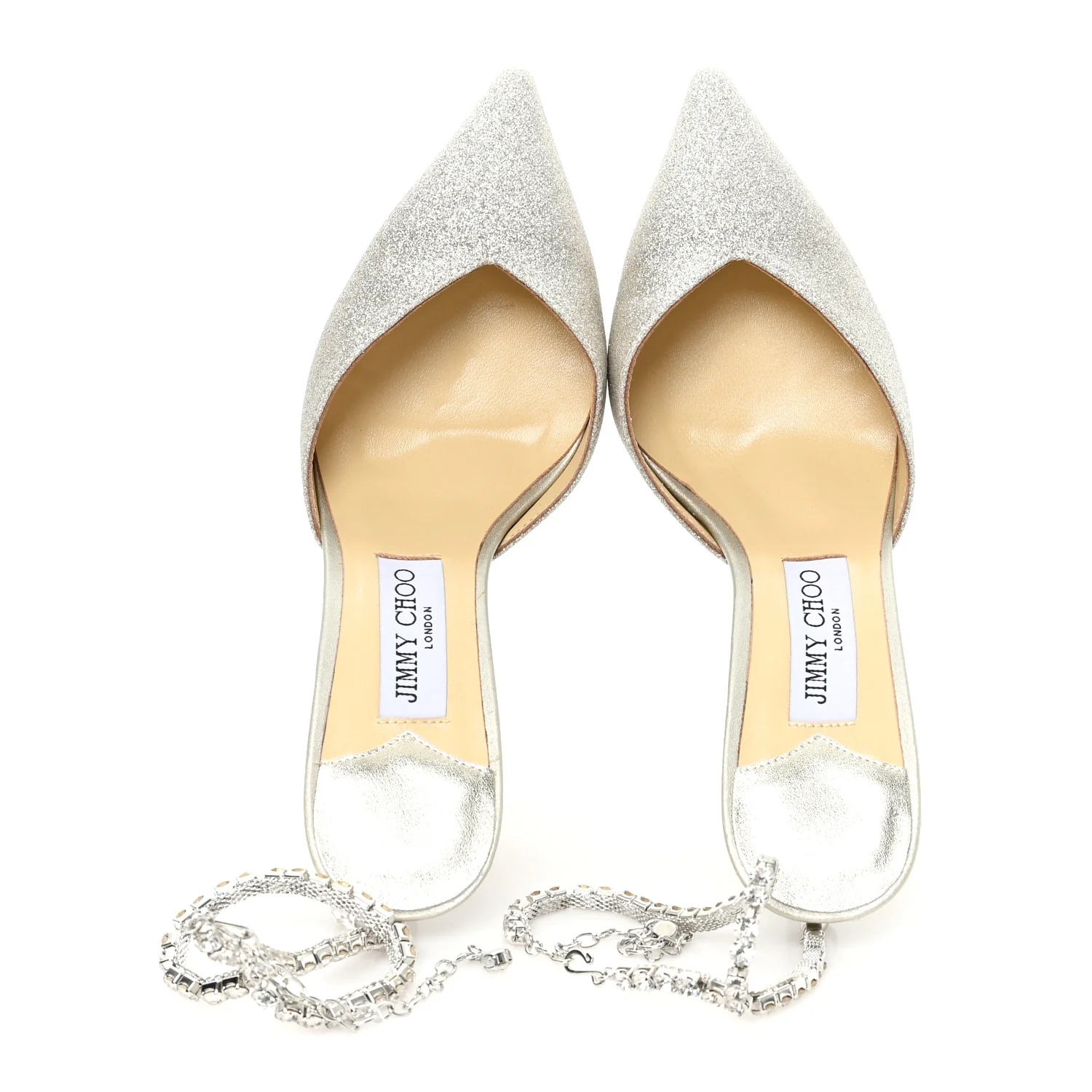 Satin Crystal Saeda 100 Pumps 39 Ivory