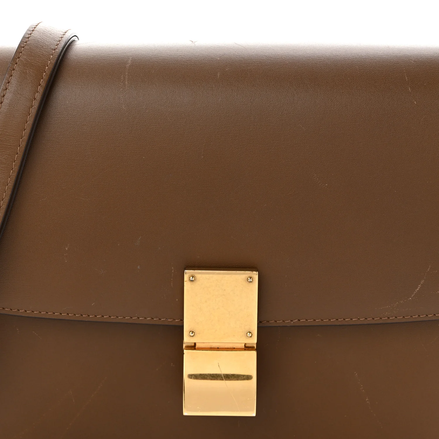 Box Calfskin Medium Classic Box Flap Bag Camel - Top Club