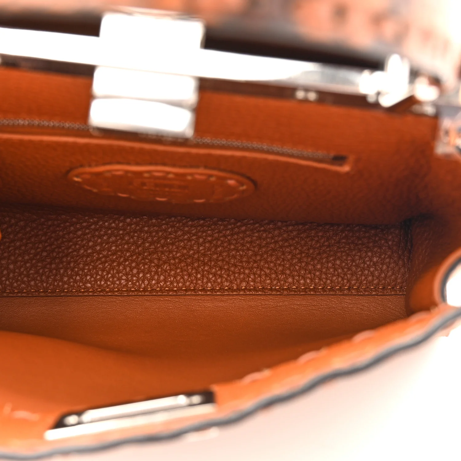 Cuoio Romano Snakeskin Selleria Mini Peekaboo Iconic Satchel Cappuccino - Top Club