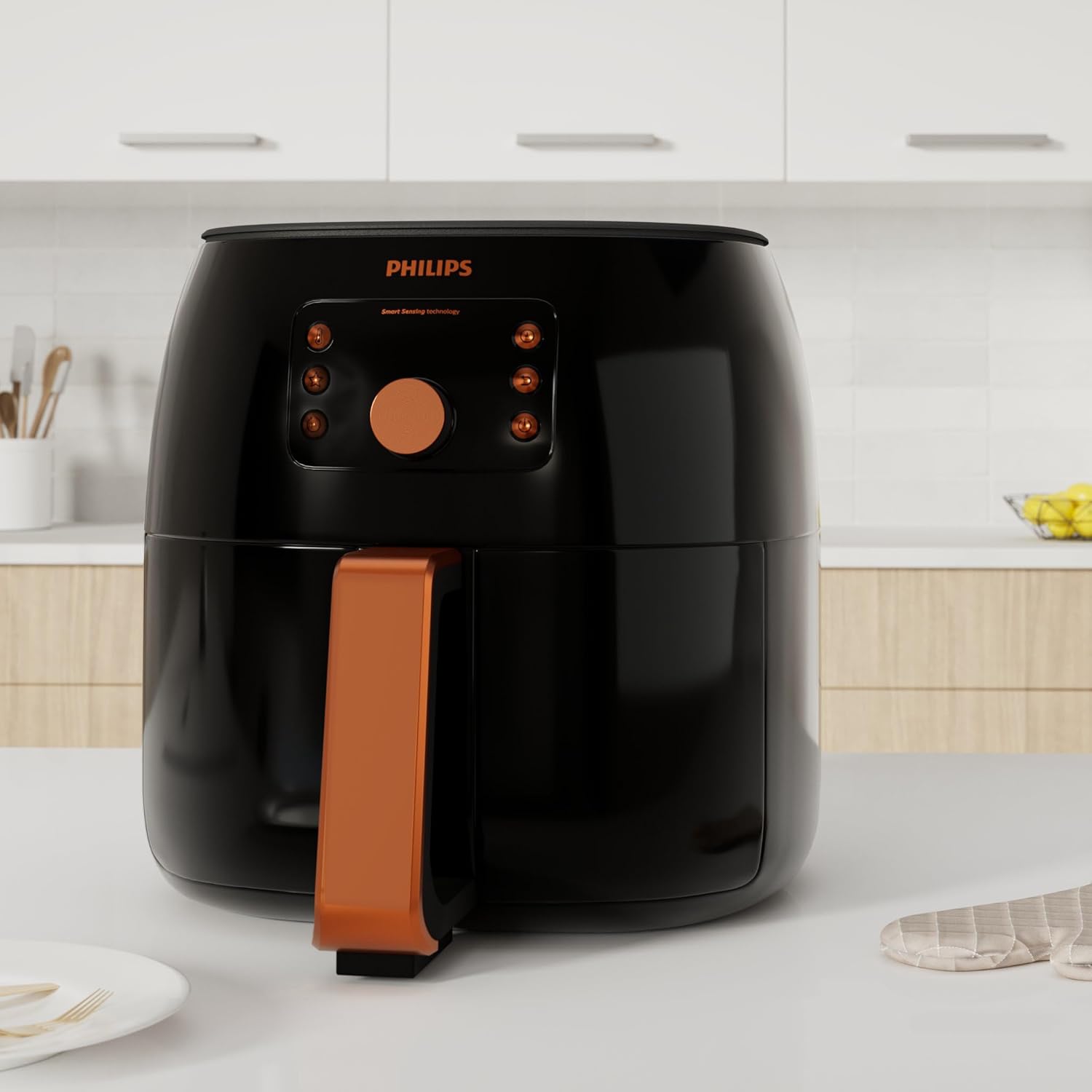 Airfryer XXL Premium - 7,3 L, Friggitrice Senza Olio, Smart Sensing, Tecnologia Rapid Air e Fat Removal, App HomeID (HD9860/90)