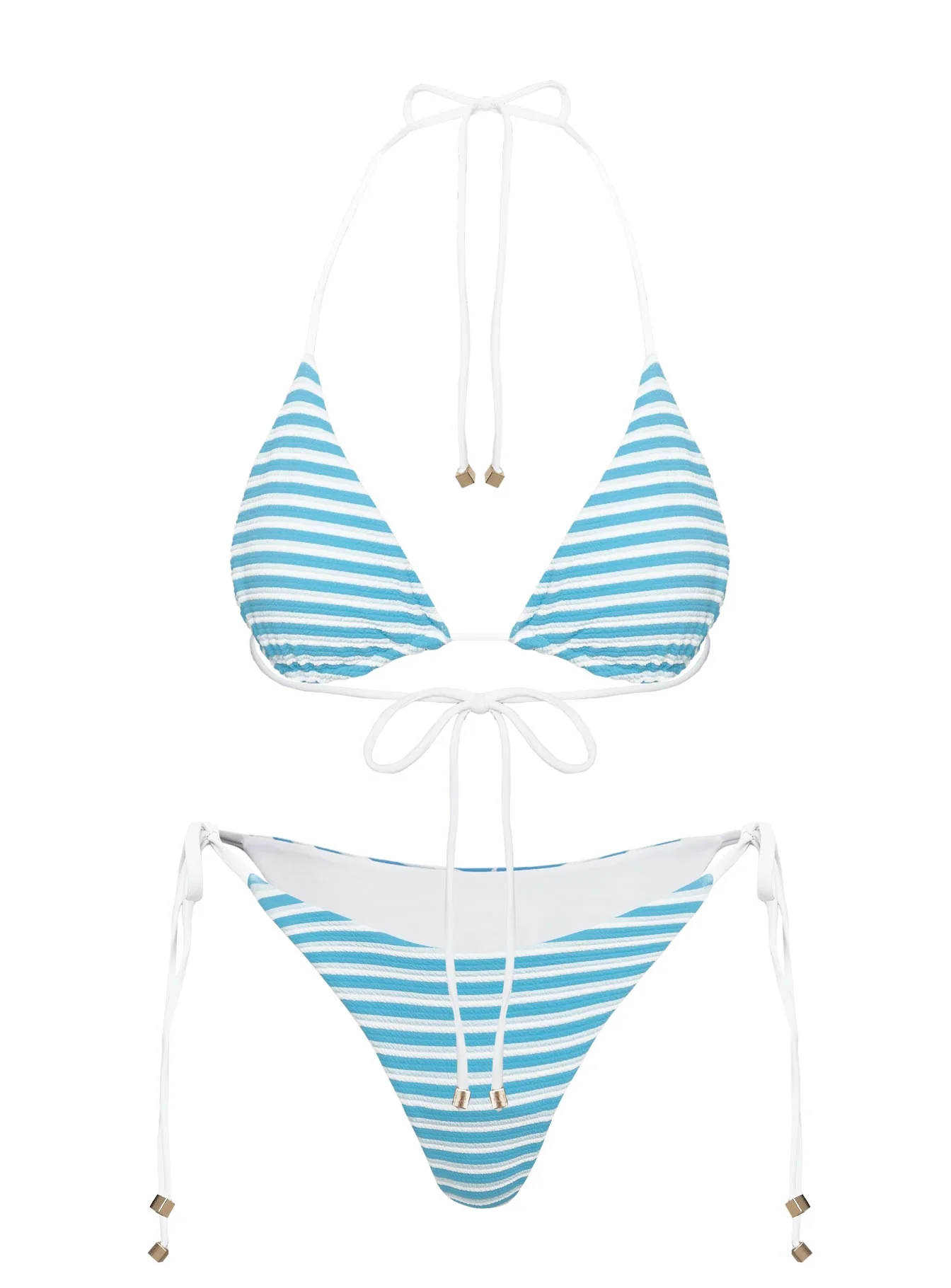 Nevaeh Triangle Bikini Top Blue / White