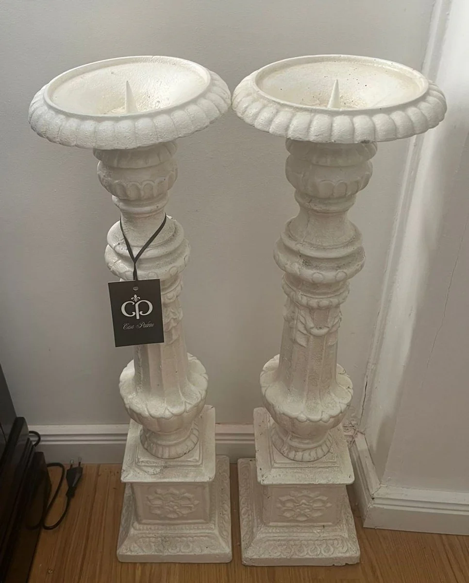 Baroque candlestick set white H. 69.5 cm - Baroque decorative accessories