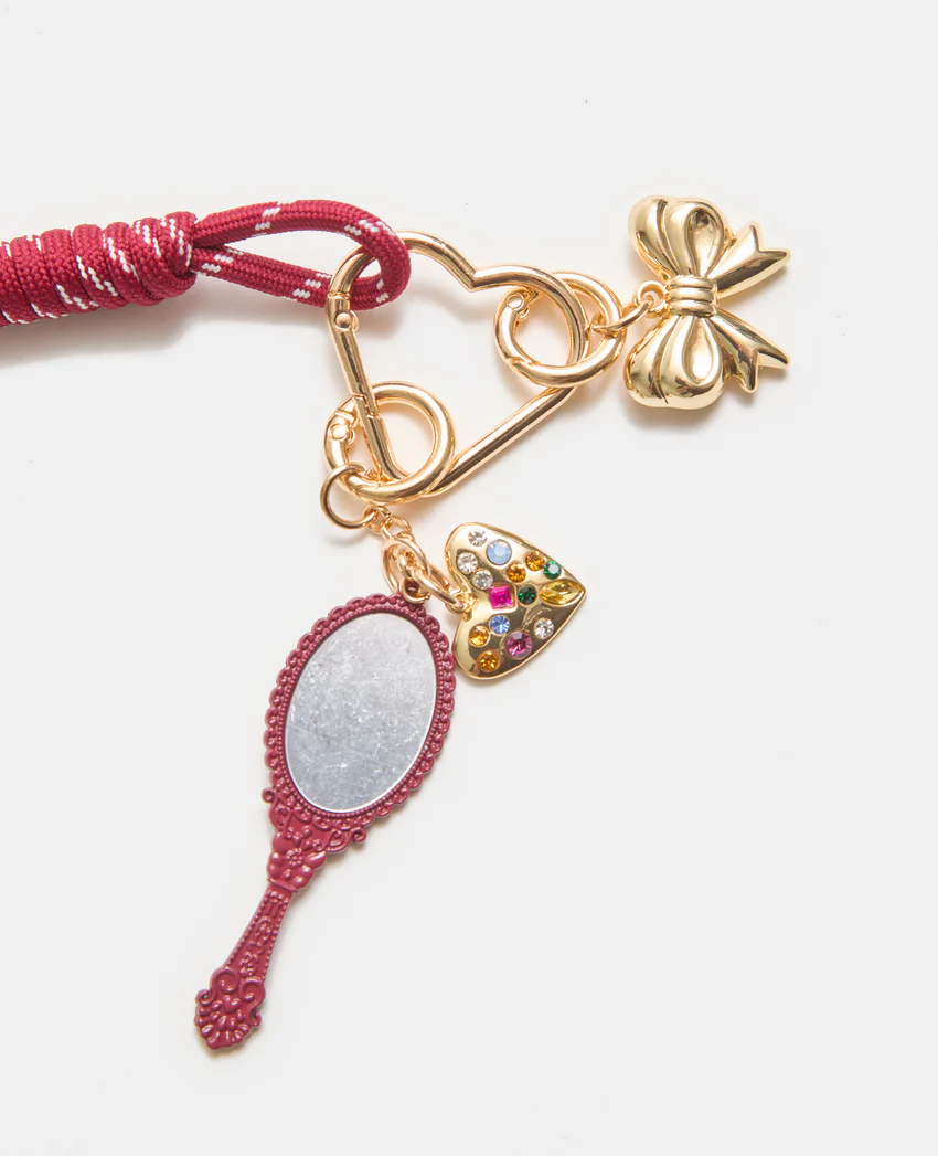 Pimkie Porte-clé ou déco de sac avec mini-miroir, nœud…