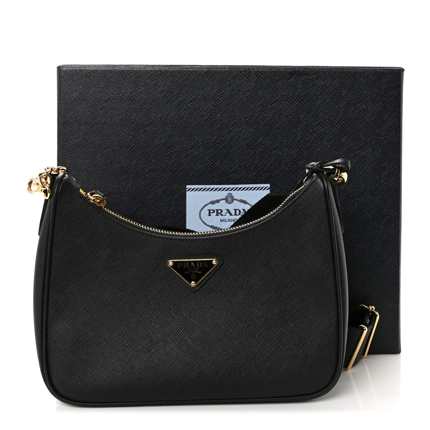 Saffiano Lux Re-Edition 2005 Shoulder Bag Black - Top Club