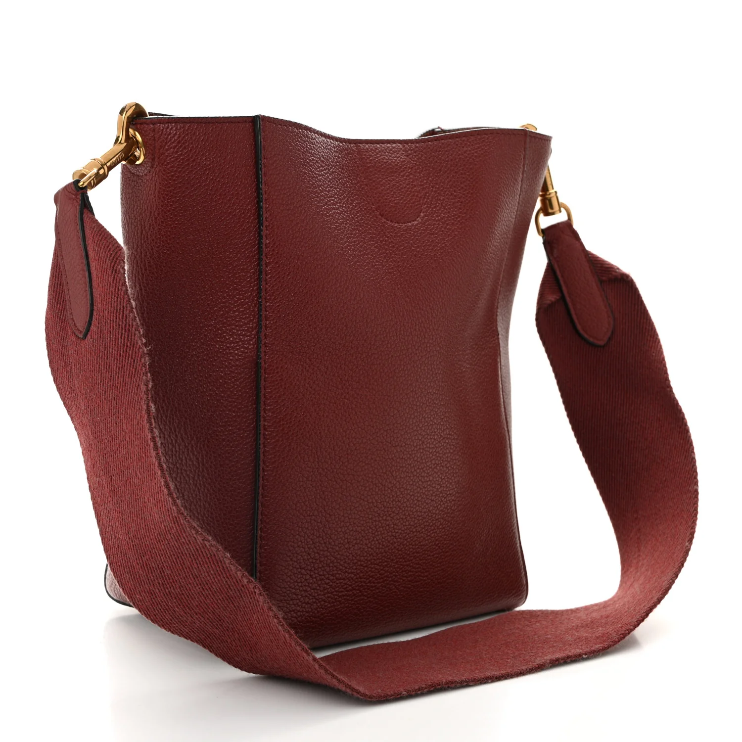 Soft Grained Calfskin Sangle Bucket Bag Light Burgundy - Top Club