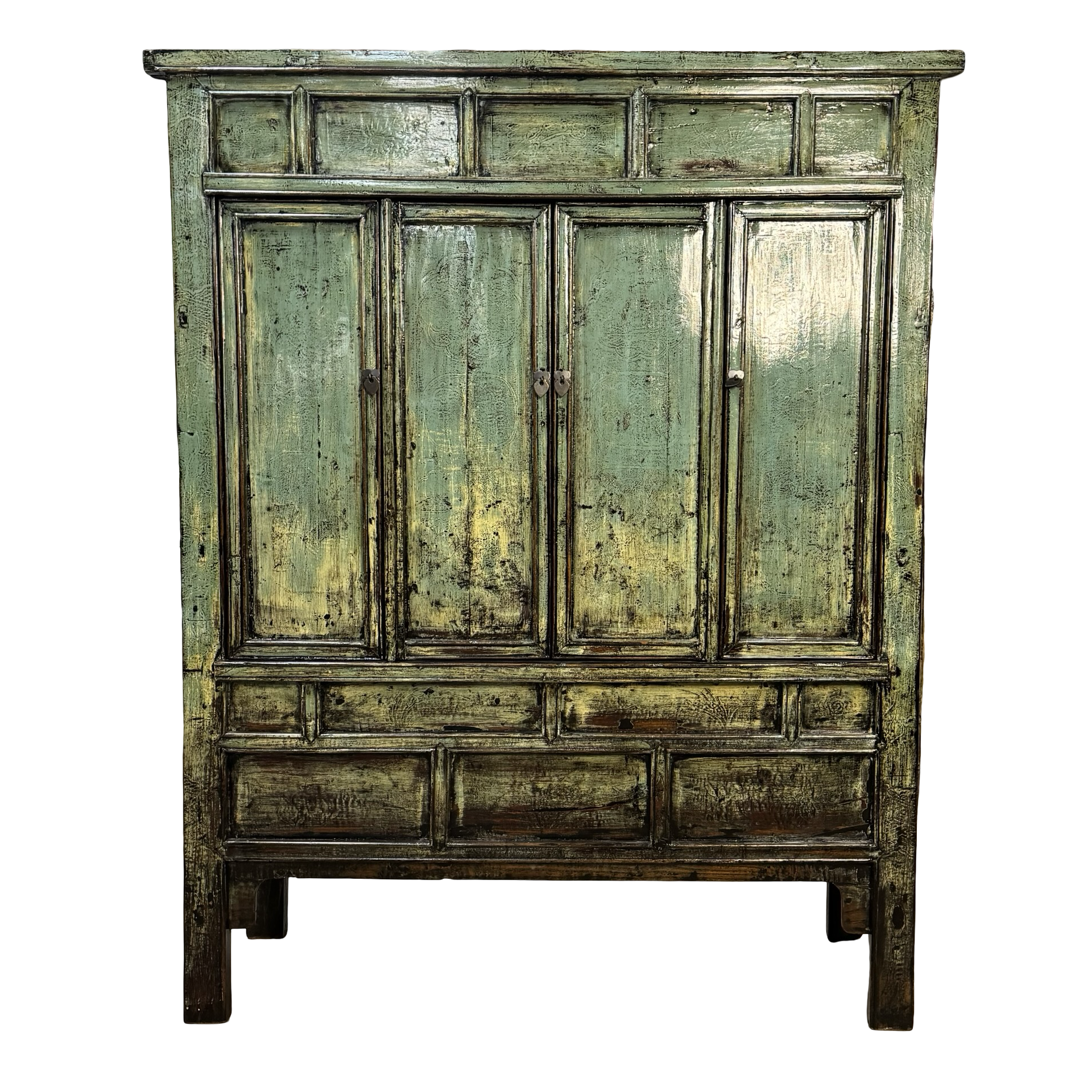 Wandkast blauw/groen lak uniek