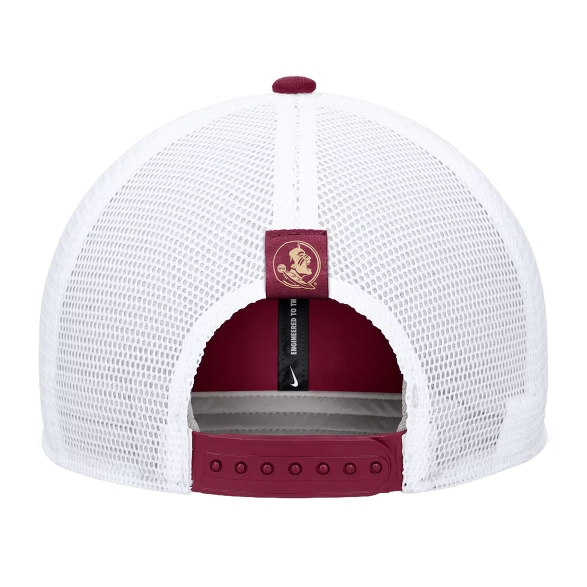 Nike Youth Florida State Adjustable Dri-fit Rise Structured Trucker Cap - Garnet/White - MoB Apparel